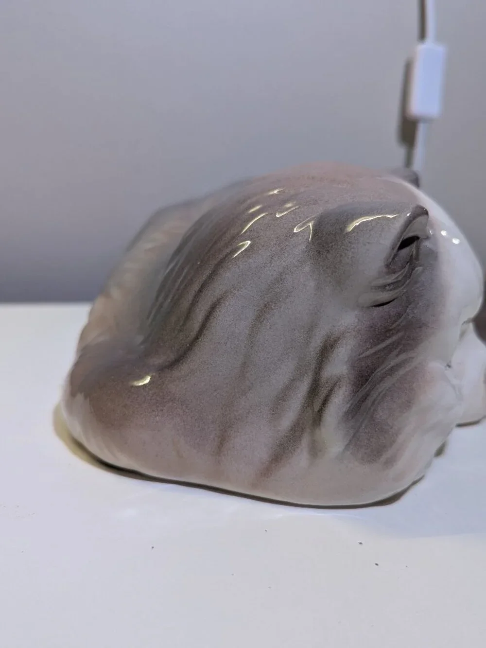Vintage Large Ceramic Sleeping Calico Cat